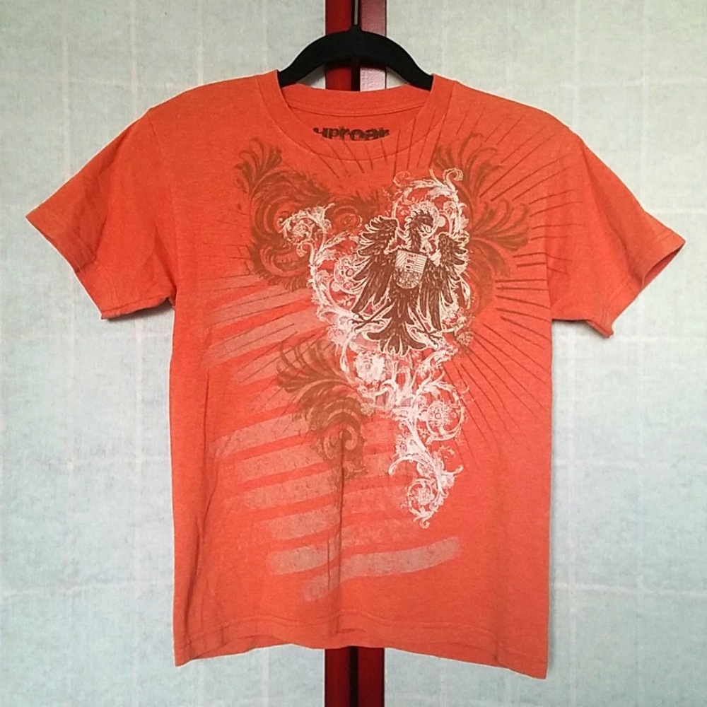 🧒🔴Uproar Orange short-sleeved graphic tee. Kid's size S.